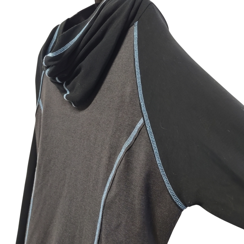 Laura Hlavac Size L Hooded Full zip Sweatshirt Yoga Casual stitching Gray Jacket - Picture 4 of 8